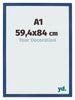 Photo Frame 59 4x84 cm A1 Dark Blue MDF Bologna Front Size | Yourdecoration.co.uk