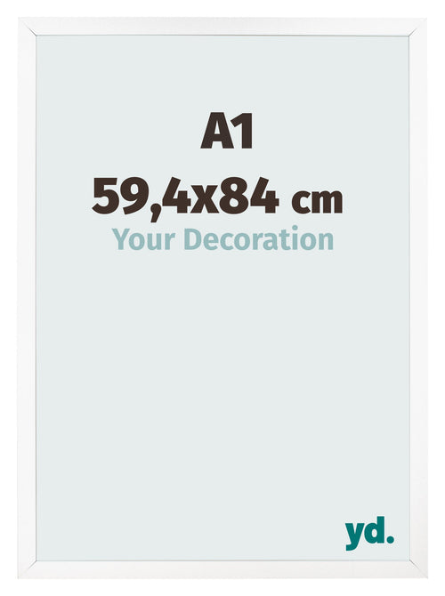 Photo Frame 59 4x84 cm A1 White Matte MDF Bologna Front Size | Yourdecoration.co.uk