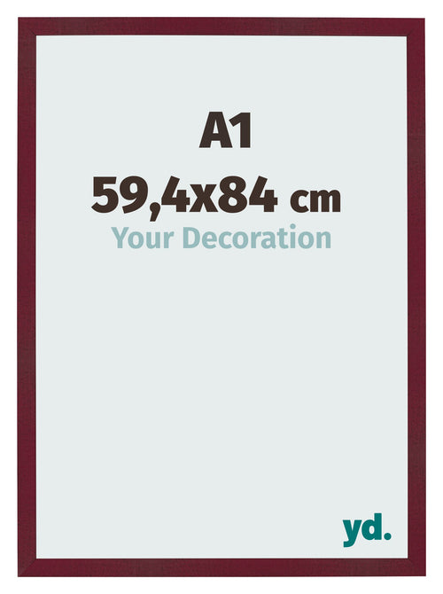 Photo Frame 59 4x84 cm A1 Wine Red Swept MDF Bologna Front Size | Yourdecoration.co.uk