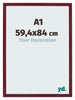 Photo Frame 59 4x84 cm A1 Wine Red Swept MDF Bologna Front Size | Yourdecoration.co.uk