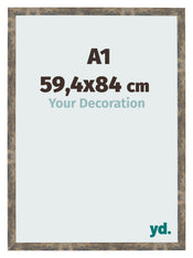 Photo Frame 59 4x84cm A1 Blue Gold Melange MDF Bologna Front Size | Yourdecoration.co.uk