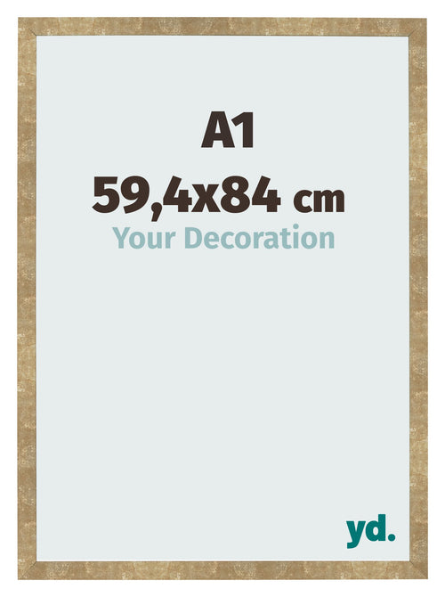 Photo Frame 59 4x84cm A1 Gold Antique MDF Bologna Front Size | Yourdecoration.co.uk