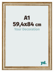 Photo Frame 59 4x84cm A1 Gold Antique MDF Lazio Front Size | Yourdecoration.co.uk
