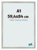 Photo Frame 59 4x84cm A1 Silver Matte MDF Bologna Front Size | Yourdecoration.co.uk