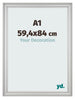 Photo Frame 59 4x84cm A1 Silver Matte MDF Lazio Front Size | Yourdecoration.co.uk
