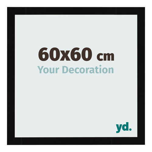 Photo Frame 60x60cm Black High Gloss MDF Bologna Front Size | Yourdecoration.co.uk