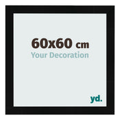 Photo Frame 60x60cm Black Silver Polished MDF Pisa Front Size | Yourdecoration.co.uk