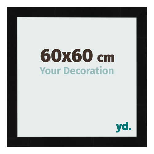 Photo Frame 60x60cm Black Silver Polished MDF Pisa Front Size | Yourdecoration.co.uk