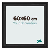 Photo Frame 60x60cm Black Woodgrain MDF Lazio Front Size | Yourdecoration.co.uk