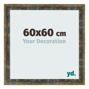 Photo Frame 60x60cm Blue Gold Melange MDF Pisa Front Size | Yourdecoration.co.uk