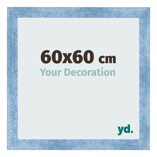 Photo Frame 60x60cm Clear Blue Swept MDF Pisa Front Size | Yourdecoration.co.uk