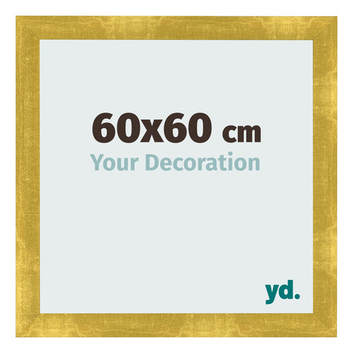 Photo Frame 60x60cm Gold Vintage MDF Pisa Front Size | Yourdecoration.co.uk