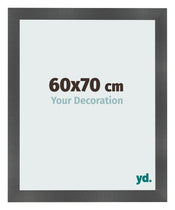 Photo Frame 60x70cm Black Silver Polished MDF Pisa Front Size | Yourdecoration.co.uk