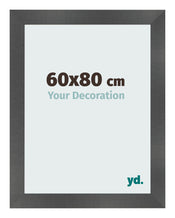 Photo Frame 60x80cm Black Silver Polished MDF Pisa Front Size | Yourdecoration.co.uk