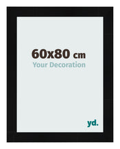 Photo Frame 60x80cm Black Silver Polished MDF Pisa Front Size | Yourdecoration.co.uk