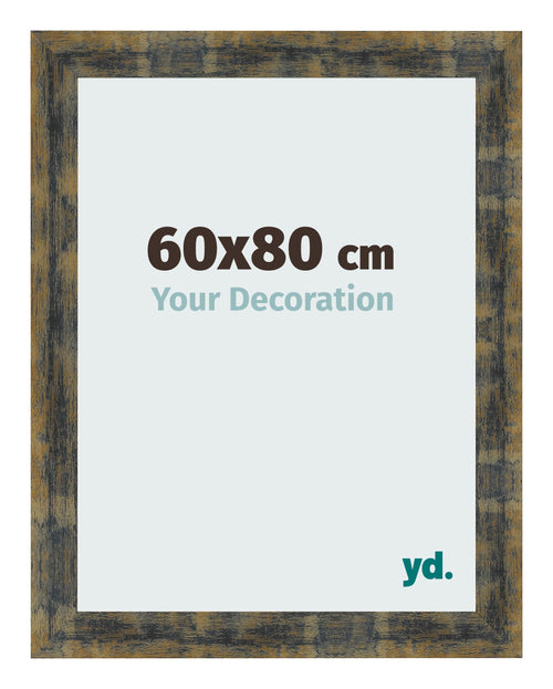 Photo Frame 60x80cm Blue Gold Melange MDF Pisa Front Size | Yourdecoration.co.uk