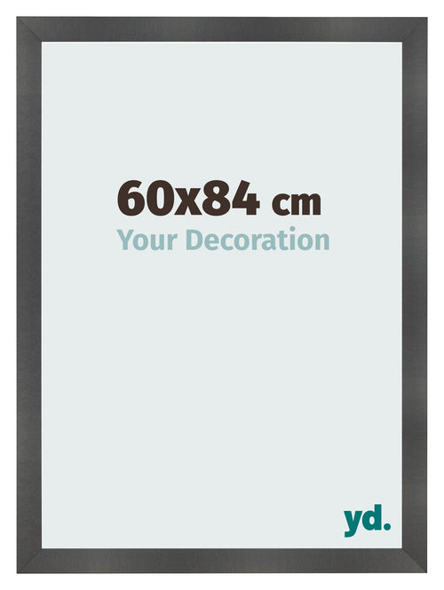 Photo Frame 60x84cm Black Silver Polished MDF Pisa Front Size | Yourdecoration.co.uk