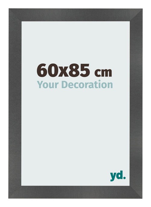 Photo Frame 60x85cm Black Silver Polished MDF Pisa Front Size | Yourdecoration.co.uk