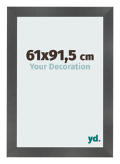 Photo Frame 61x91 5cm Black Silver Polished MDF Pisa Front Size | Yourdecoration.co.uk