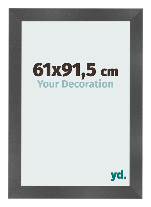 Photo Frame 61x91 5cm Black Silver Polished MDF Pisa Front Size | Yourdecoration.co.uk