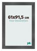 Photo Frame 61x91 5cm Black Silver Polished MDF Pisa Front Size | Yourdecoration.co.uk