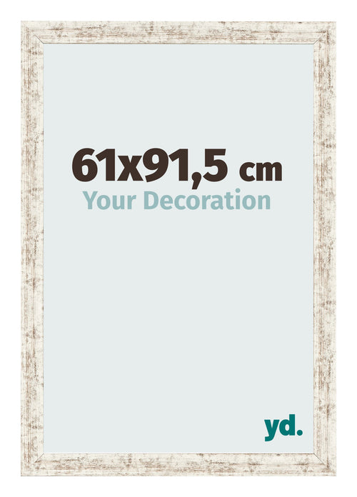 Photo Frame 61x91 5cm White Vintage MDF Bologna Front Size | Yourdecoration.co.uk