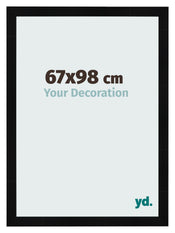 Photo Frame 67x98cm Black Silver Polished MDF Pisa Front Size | Yourdecoration.co.uk