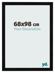 Photo Frame 68x98cm Black Silver Polished MDF Pisa Front Size | Yourdecoration.co.uk
