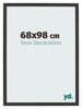 Photo Frame 68x98cm Black Woodgrain MDF Bologna Front Size | Yourdecoration.co.uk