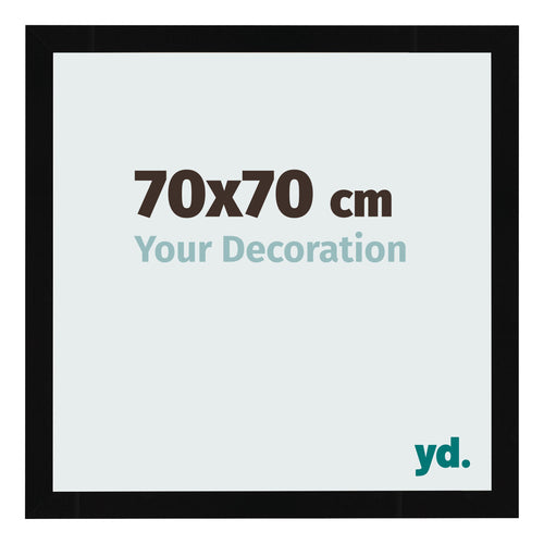 Photo Frame 70x70cm Black High Gloss MDF Bologna Front Size | Yourdecoration.co.uk