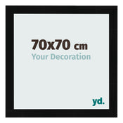 Photo Frame 70x70cm Black Silver Polished MDF Pisa Front Size | Yourdecoration.co.uk