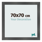 Photo Frame 70x70cm Black Silver Polished MDF Pisa Front Size | Yourdecoration.co.uk