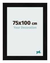Photo Frame 75x100cm Black Silver Polished MDF Pisa Front Size | Yourdecoration.co.uk