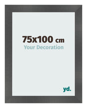 Photo Frame 75x100cm Black Silver Polished MDF Pisa Front Size | Yourdecoration.co.uk