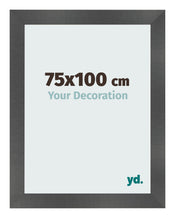 Photo Frame 75x100cm Black Silver Polished MDF Pisa Front Size | Yourdecoration.co.uk