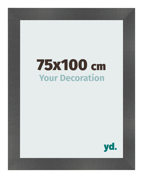Photo Frame 75x100cm Black Silver Polished MDF Pisa Front Size | Yourdecoration.co.uk