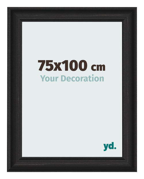Photo Frame 75x100cm Black Woodgrain MDF Lazio Front Size | Yourdecoration.co.uk