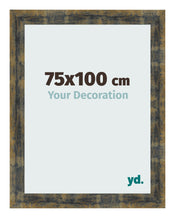 Photo Frame 75x100cm Blue Gold Melange MDF Pisa Front Size | Yourdecoration.co.uk