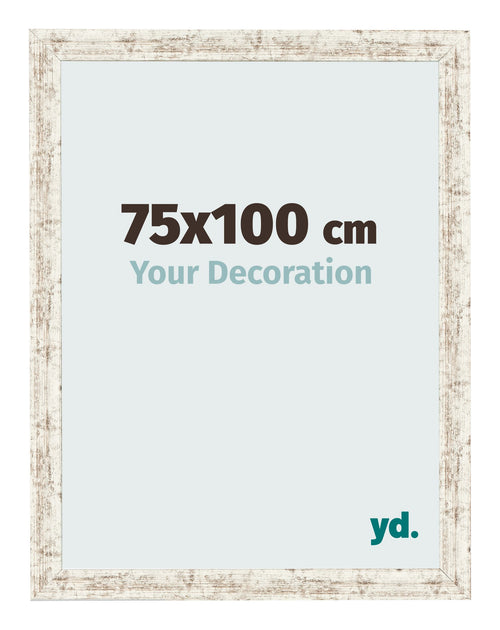 Photo Frame 75x100cm White Vintage MDF Bologna Front Size | Yourdecoration.co.uk