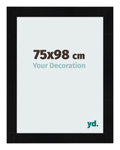 Photo Frame 75x98cm Black Silver Polished MDF Pisa Front Size | Yourdecoration.co.uk