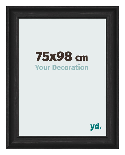 Photo Frame 75x98cm Black Woodgrain MDF Lazio Front Size | Yourdecoration.co.uk