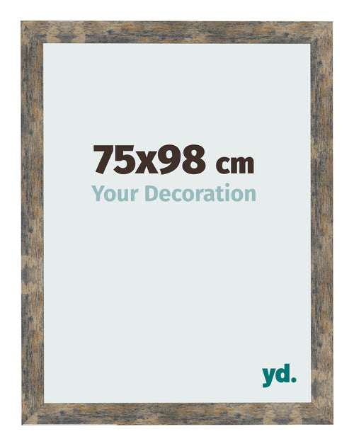 Photo Frame 75x98cm Blue Gold Melange MDF Bologna Front Size | Yourdecoration.co.uk