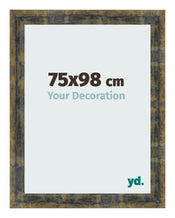 Photo Frame 75x98cm Blue Gold Melange MDF Pisa Front Size | Yourdecoration.co.uk