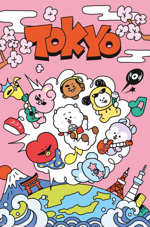Poster Bt21 World Voyage 61x91 5cm GPE6037 | Yourdecoration.co.uk