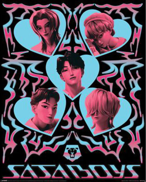Poster K Pop Demon Hunters Saja Boys Hearts  40x50cm MPP2510744 | Yourdecoration.co.uk