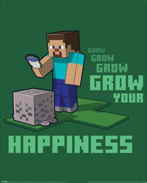 Poster Minecraft Grow Your Happinenss 40x50cm MPP2402265 | Yourdecoration.co.uk