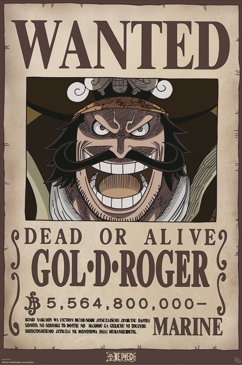 Poster One Piece Wanted Gol D Roger 61x91 5cm Abystyle GBYDCO595 | Yourdecoration.co.uk