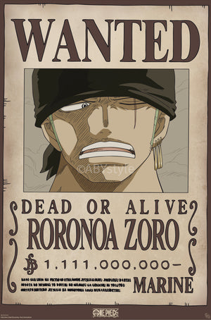 Poster One Piece Wanted Zoro Wano 61x91 5cm Abystyle GBYDCO619 | Yourdecoration.co.uk
