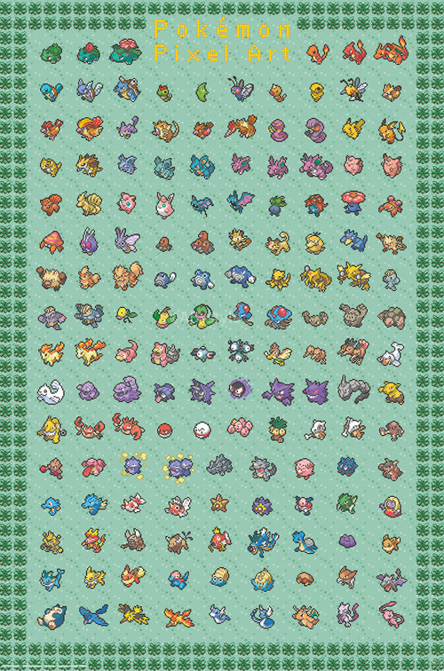 Poster Pokemon Pixel Art 61x91 5cm GBYDCOA042 | Yourdecoration.co.uk