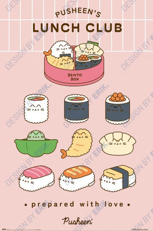 Poster Pusheen Sushi Roll 61x91 5cm GPE6105 | Yourdecoration.co.uk
